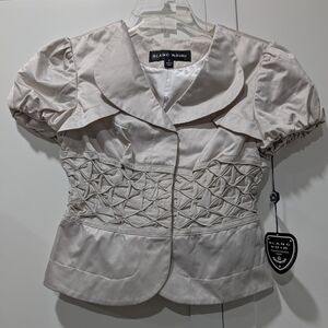 Blanc Noir Cream Short Sleeve Jacket Size Small